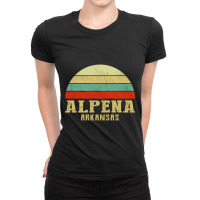 Alpena Arkansas Vintage Retro Sunset Ladies Fitted T-shirt | Artistshot