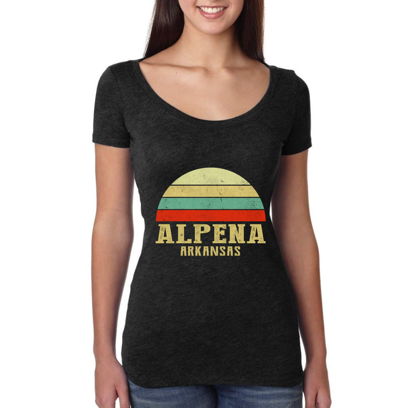 Alpena Arkansas Vintage Retro Sunset Women's Triblend Scoop T-shirt by ternacanuda | Artistshot