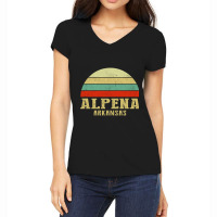 Alpena Arkansas Vintage Retro Sunset Women's V-neck T-shirt | Artistshot