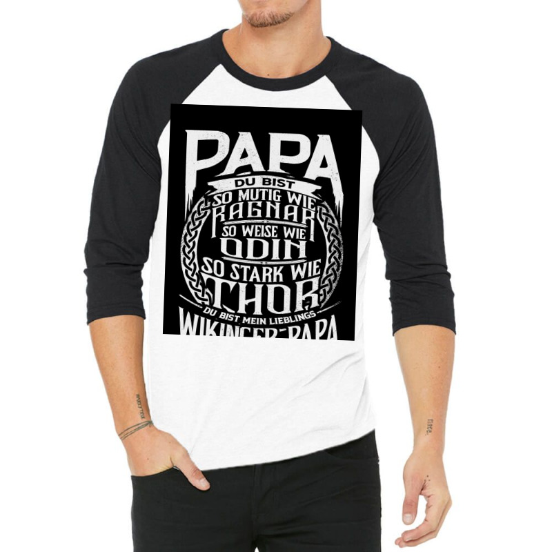 Viking Papa Odin Ragnar Fatherx27s Day  Trending 70s 3/4 Sleeve Shirt | Artistshot