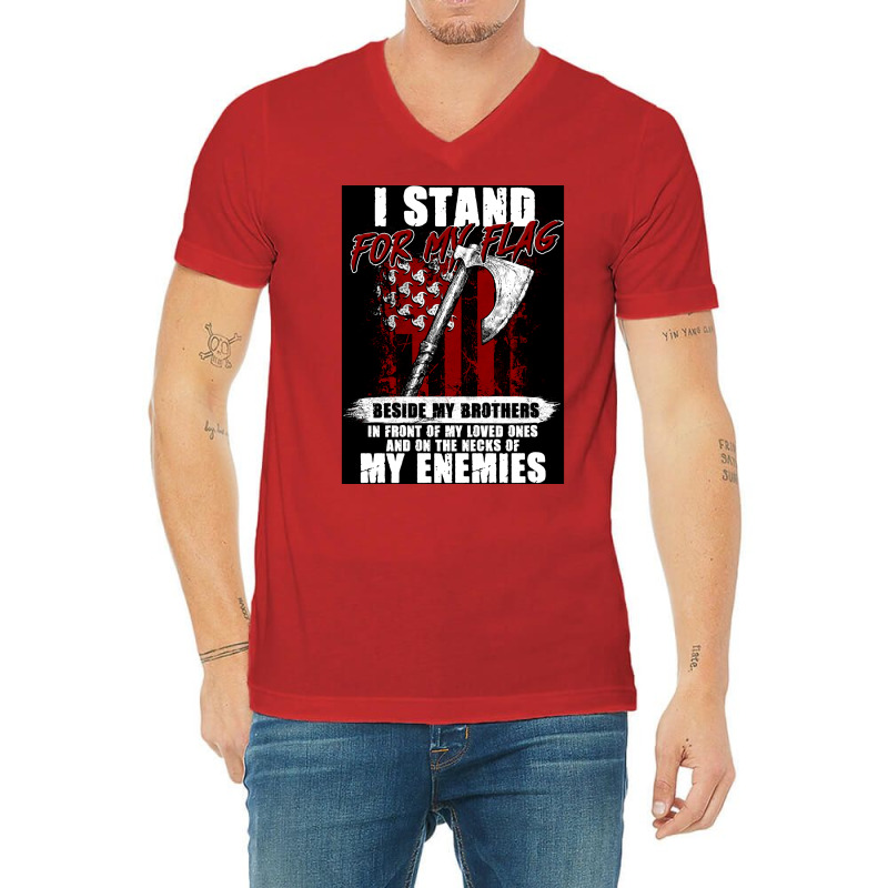 Viking Warrior American Flag Independence Of The United States  Aesthe V-neck Tee | Artistshot