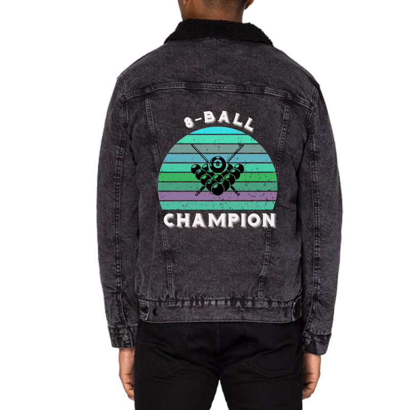 8-ball Pool Champion - Billiards Sunset Unisex Sherpa-lined Denim Jacket | Artistshot