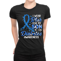 Diabetes Diabetic I Wear Blue For Son In Law Diabetes Awareness Family Ladies Fitted T-shirt | Artistshot