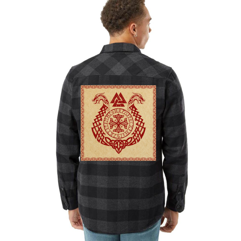 Vikingsnorse Runes Dragon Boat Vikings  Boy Gift Flannel Shirt | Artistshot