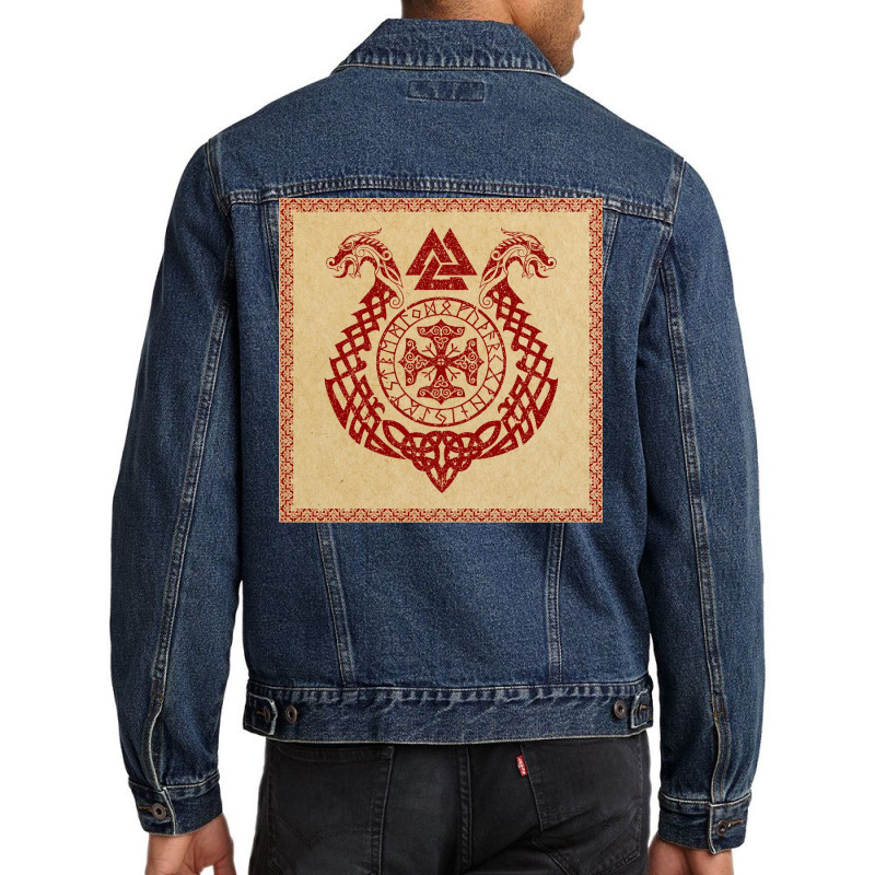 Vikingsnorse Runes Dragon Boat Vikings  Boy Gift Men Denim Jacket | Artistshot