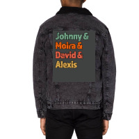 Johnny Amp Moria Amp David Amp Alexis Great Gift For The Tv Fan Retro Unisex Sherpa-lined Denim Jacket | Artistshot