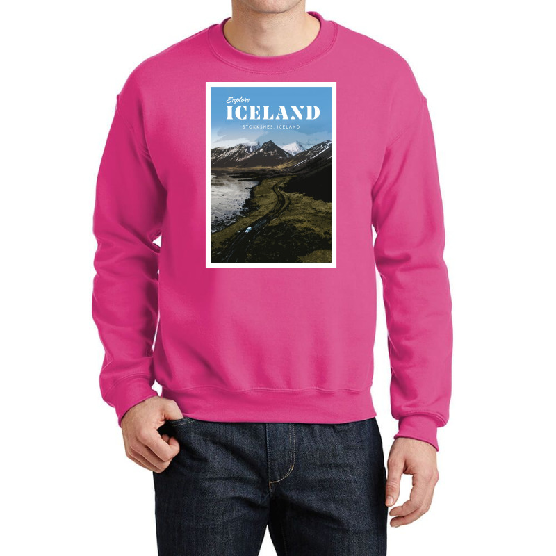 Visit Stokksnes Iceland  Girl Green Summer Crewneck Sweatshirt | Artistshot