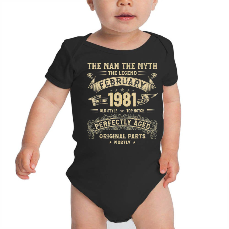 Men 42th Birthday Man In Mythology Legend Of February 1981 T Shirt Baby Bodysuit by veroniquetour3tz | Artistshot