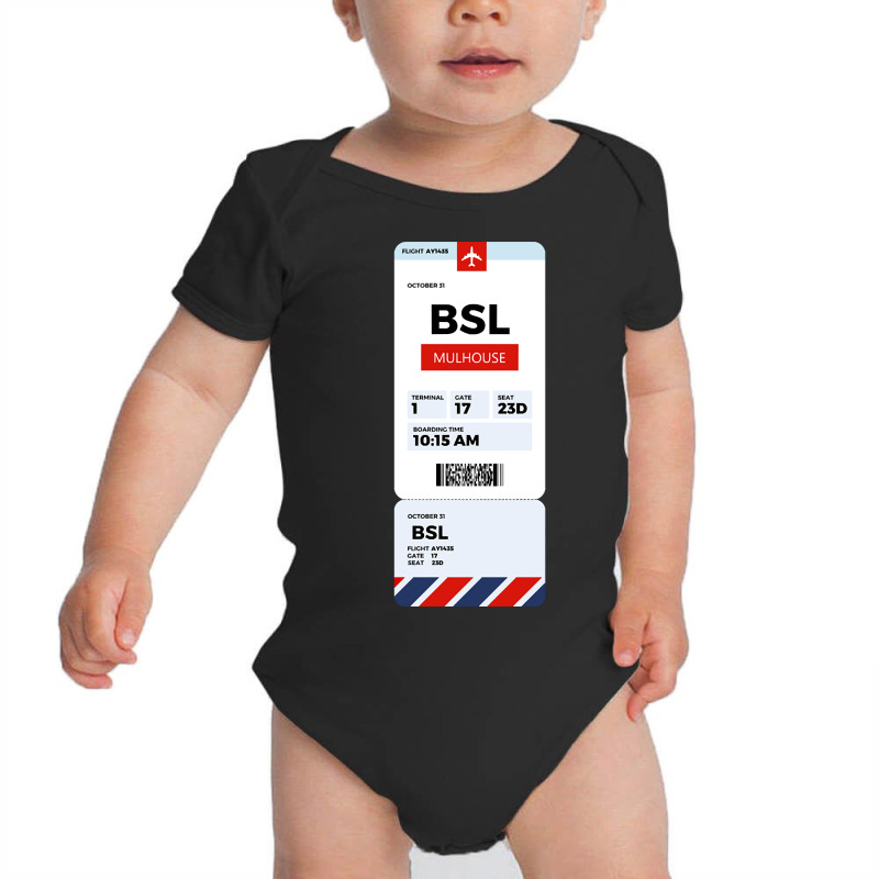 Mulhouse Boarding Pass Baby Bodysuit | Artistshot