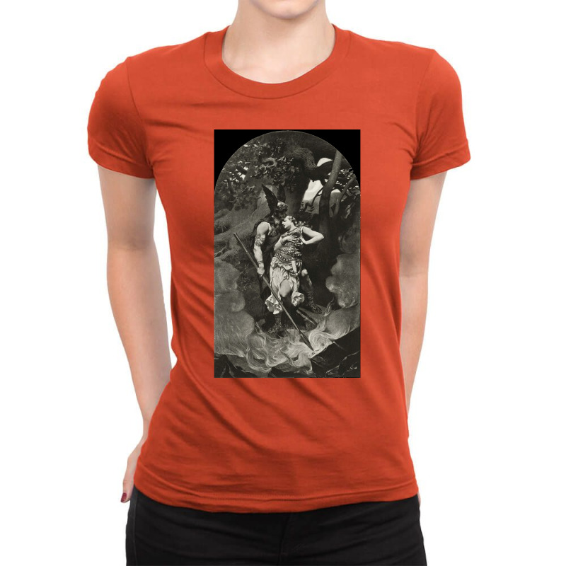 Wotan Takes Leave Of Brunhild 1892 By Konrad Dielitz  Quote Cute Ladies Fitted T-Shirt by fliswargok | Artistshot