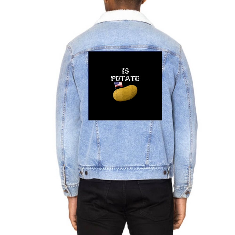 Is Potato As Seen On Late Night Television Poster Unisex Sherpa-lined Denim Jacket | Artistshot