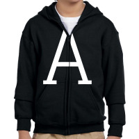 Letter A Initial Name Monogram Capital Letter Youth Zipper Hoodie | Artistshot