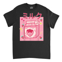 Retro 90's Japanese Kawaii Strawberry Milk Milkshake Carton T Shirt Classic T-shirt | Artistshot