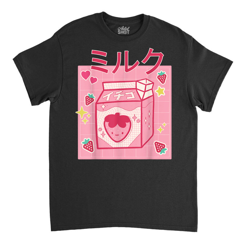 Retro 90's Japanese Kawaii Strawberry Milk Milkshake Carton T Shirt Classic T-shirt by kogmor58594 | Artistshot