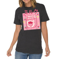 Retro 90's Japanese Kawaii Strawberry Milk Milkshake Carton T Shirt Vintage T-shirt | Artistshot