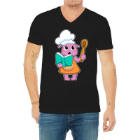 Alien As Cook With Cookbook V-neck Tee | Artistshot