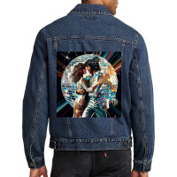 70's Disco Couple Dancing Men Denim Jacket | Artistshot