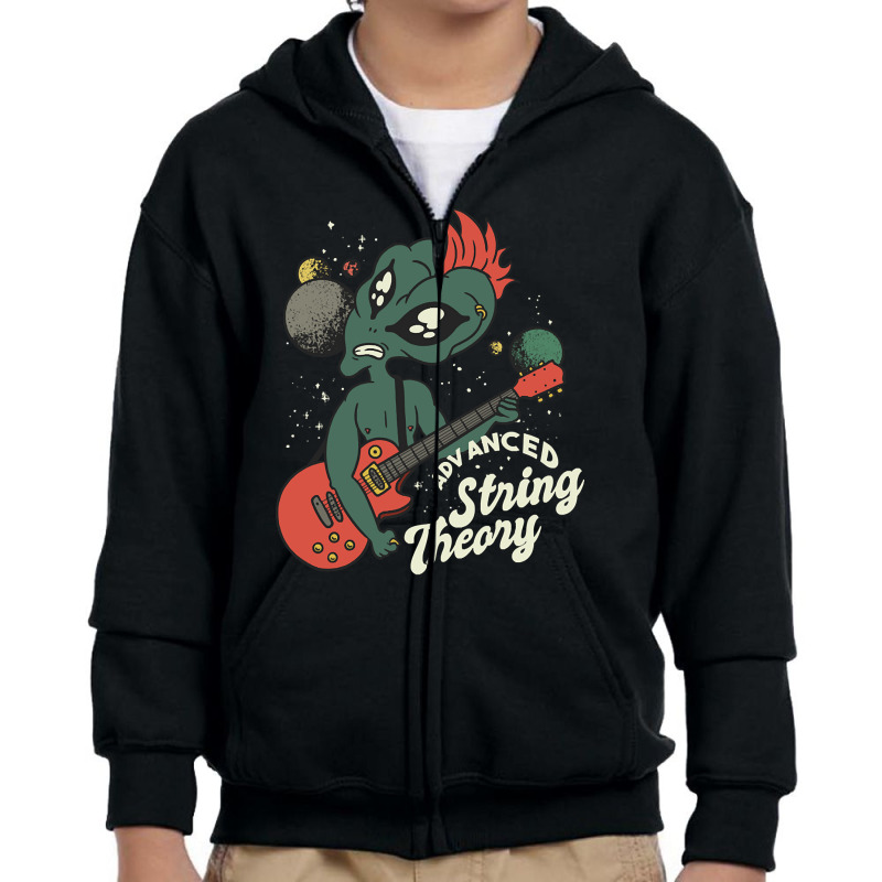 Alien Guitar Nerd Ufo Punk String Theory Youth Zipper Hoodie | Artistshot