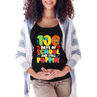 Kids100 Days Of School And Still Poppin Maternity Scoop Neck T-shirt | Artistshot