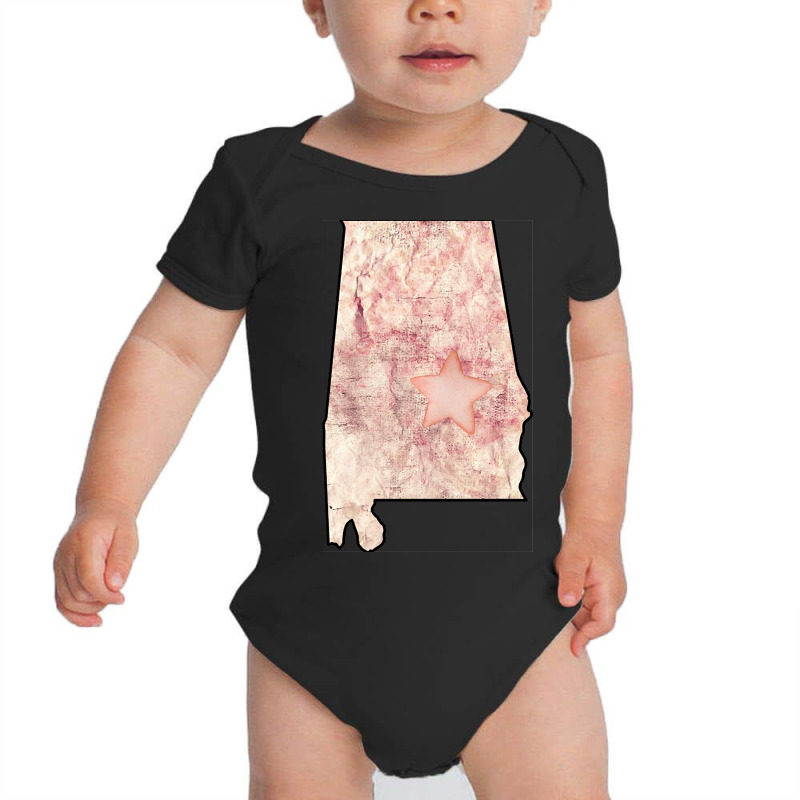 Alabama State Map Pink Grunge Design Baby Bodysuit by Binzdodi | Artistshot