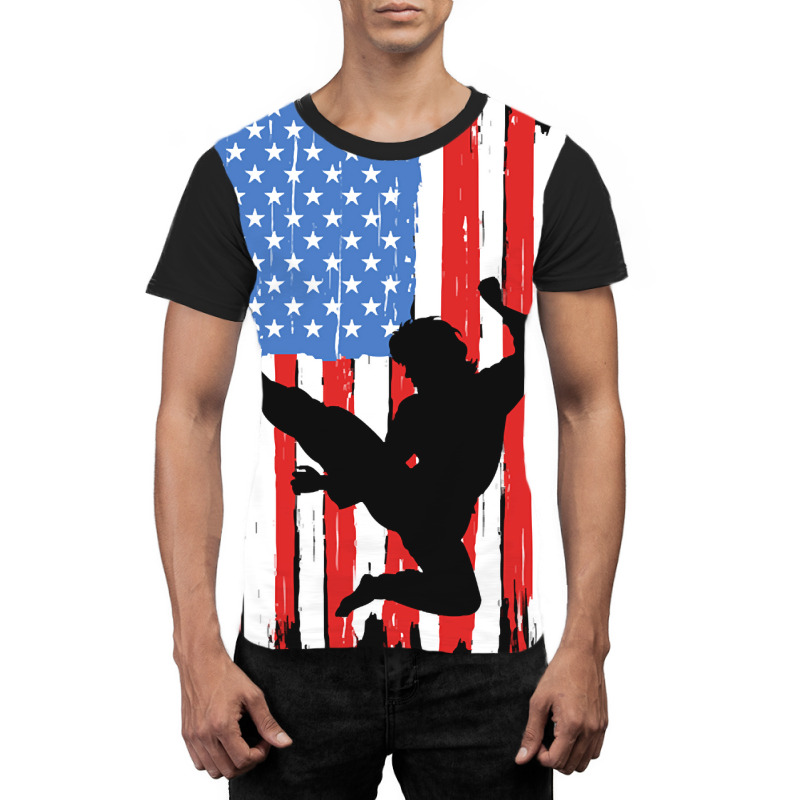 American Flag Kung Fu Graphic Graphic T-shirt by dealgummy642 | Artistshot