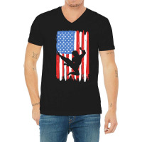 American Flag Kung Fu Graphic V-neck Tee | Artistshot