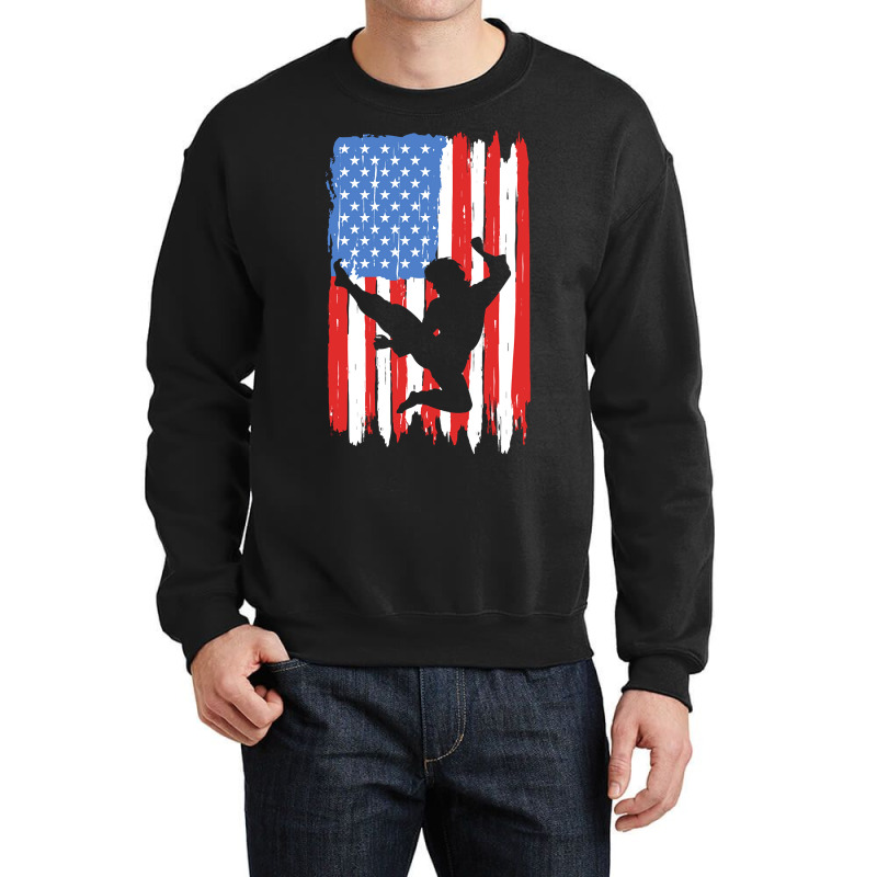 American Flag Kung Fu Graphic Crewneck Sweatshirt by dealgummy642 | Artistshot