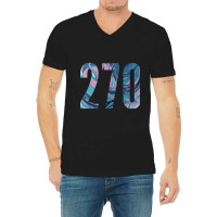 270 Area Code Zip Code Location Teal Blue Purple V-neck Tee | Artistshot