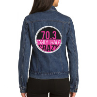 70.3 Triathlon Only Half Crazy Ladies Denim Jacket | Artistshot