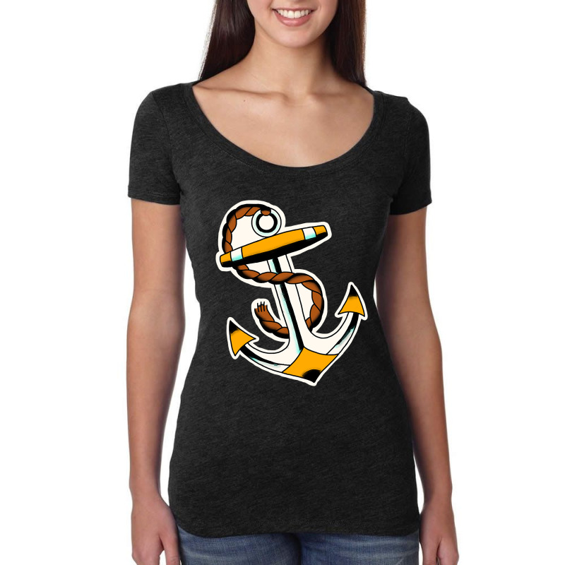 Anchor Traditional Tattoo Women's Triblend Scoop T-shirt by dealgummy642 | Artistshot