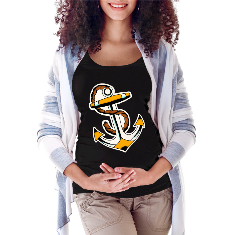 Anchor Traditional Tattoo Maternity Scoop Neck T-shirt by dealgummy642 | Artistshot