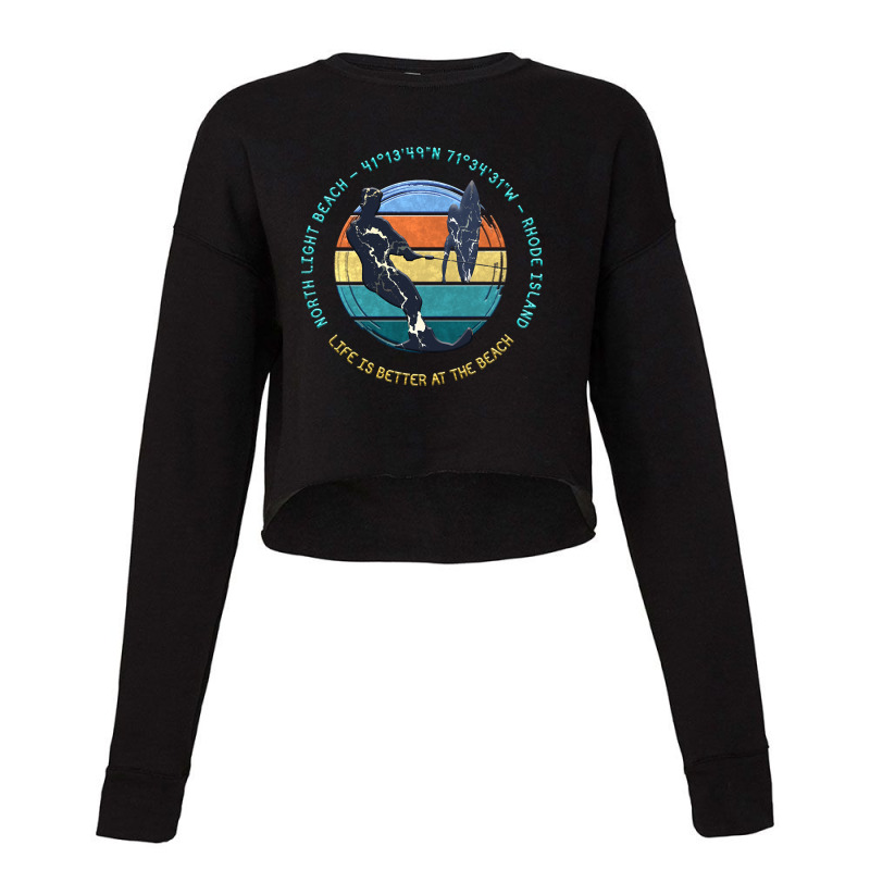 North Light Beach, Block Island, Rhode Island Cropped Sweater by saddestrent378 | Artistshot