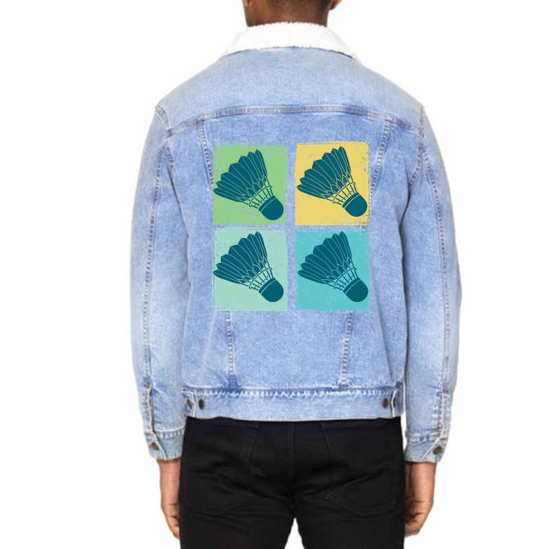 Badminton - Shuttlecocks Pop Art Unisex Sherpa-lined Denim Jacket | Artistshot