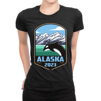 Alaska Cruise 2023 Whale Ocean Design T-shirt Ladies Fitted T-shirt | Artistshot