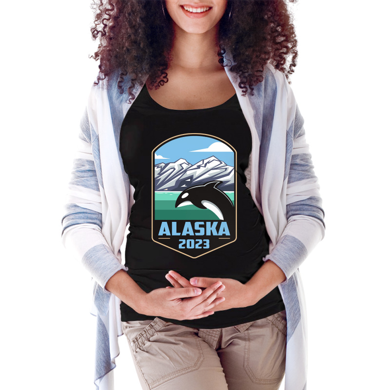 Alaska Cruise 2023 Whale Ocean Design T-shirt Maternity Scoop Neck T-shirt by stumbledfeatures425 | Artistshot