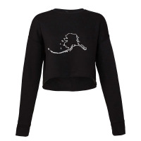 Alaska Cursive Silhouette Home State Pride Cropped Sweater | Artistshot