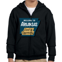 Arkansas - Land Of Opportunity Youth Zipper Hoodie | Artistshot