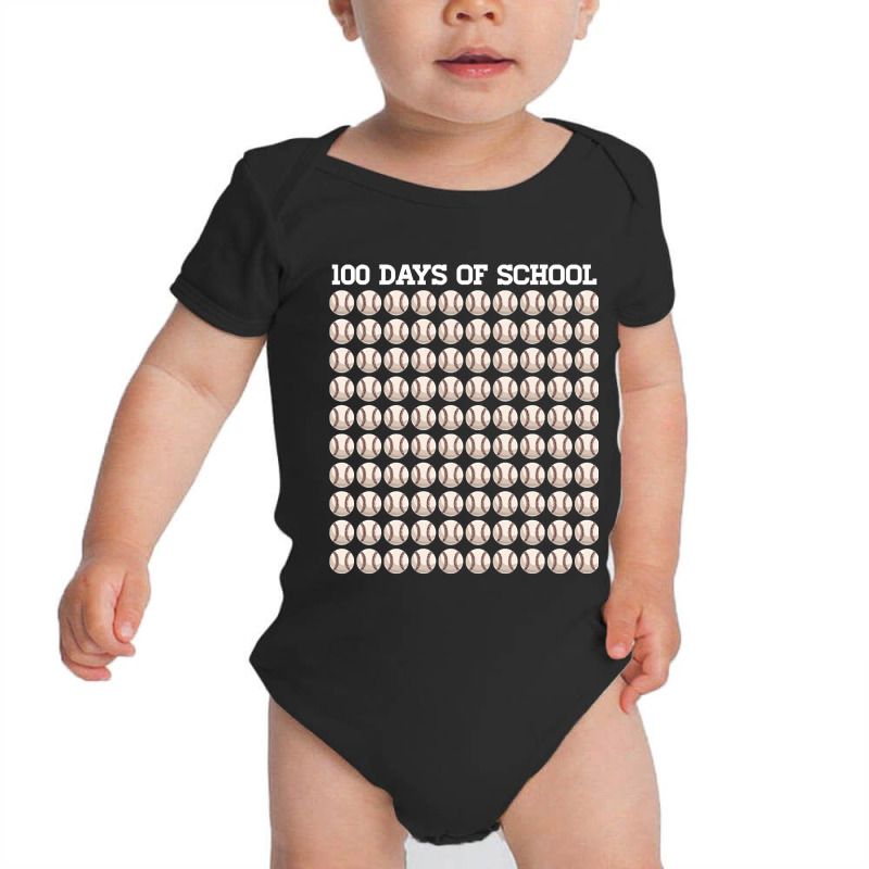 100th Day Student Boys Girls Baseball 100 Days Of School-8tn5j Baby Bodysuit | Artistshot