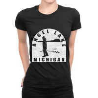 Angel Lake Ice Fishing Michigan Ladies Fitted T-shirt | Artistshot