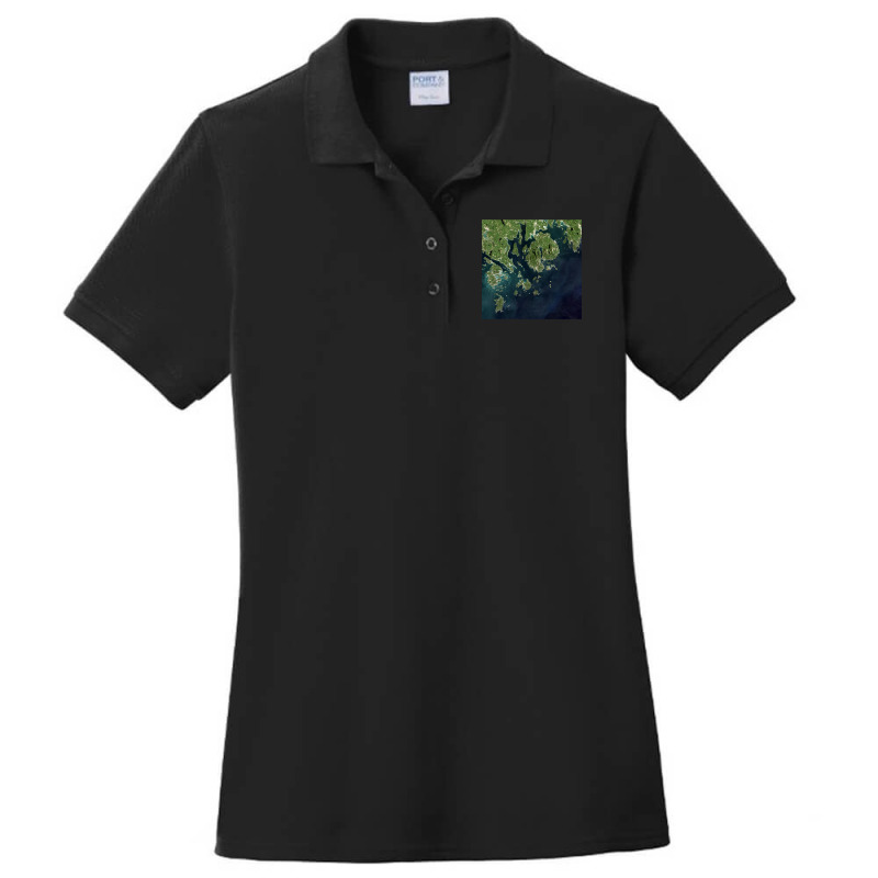 Acadia National Park Mount Desert Island Maine Satellite Image Ladies Polo Shirt by venbytumny | Artistshot