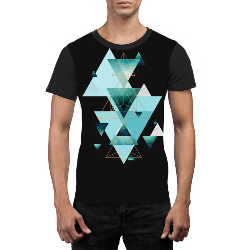 Geometric Triangle Compilation In Teal Graphic T-shirt | Artistshot