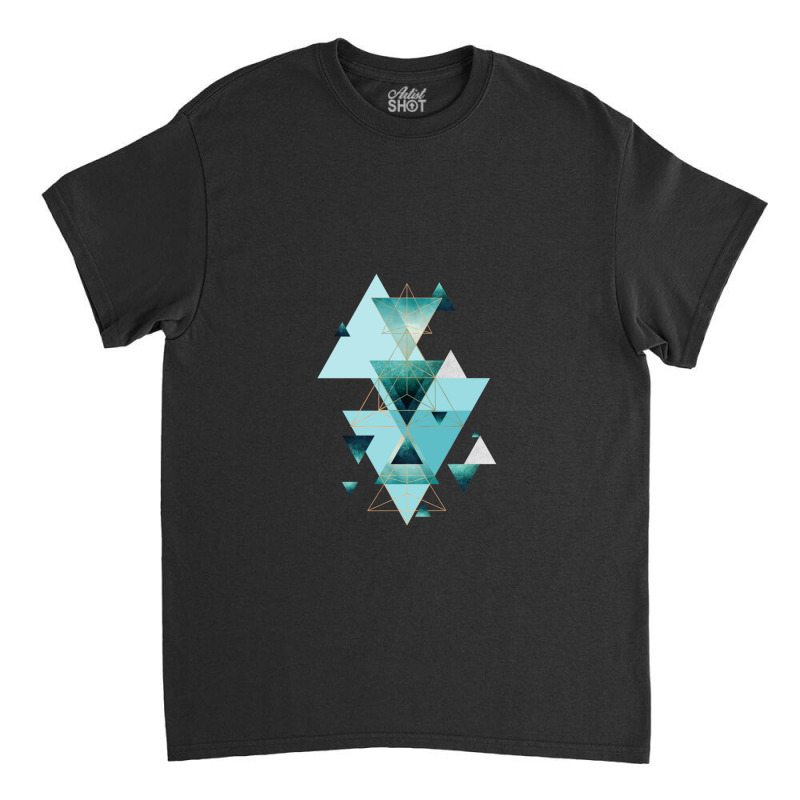 Geometric Triangle Compilation In Teal Classic T-shirt | Artistshot