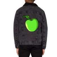 Apple - Fruit Health Gym Fitness Unisex Sherpa-lined Denim Jacket | Artistshot