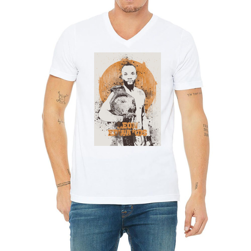 Leon Edwards Painting Art V-neck Tee | Artistshot