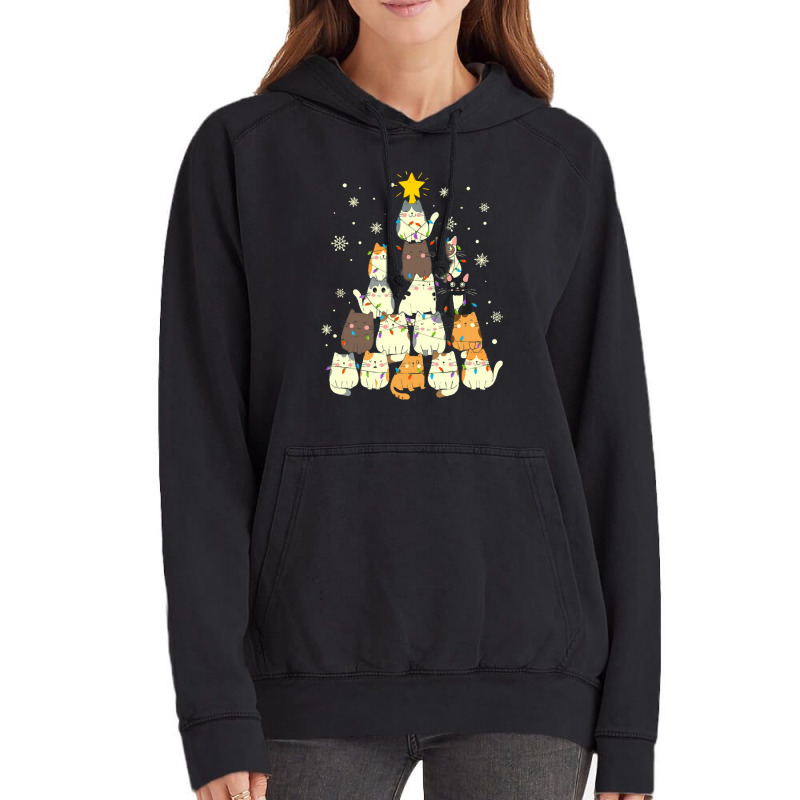 Cat Christmas Tree Christmas Cat Tree   Cat Lover Christmas Vintage Hoodie | Artistshot