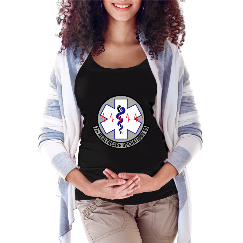 7 Healthcare Operations Squadron Afgsc (u.s. Air Force) Maternity Scoop Neck T-shirt | Artistshot