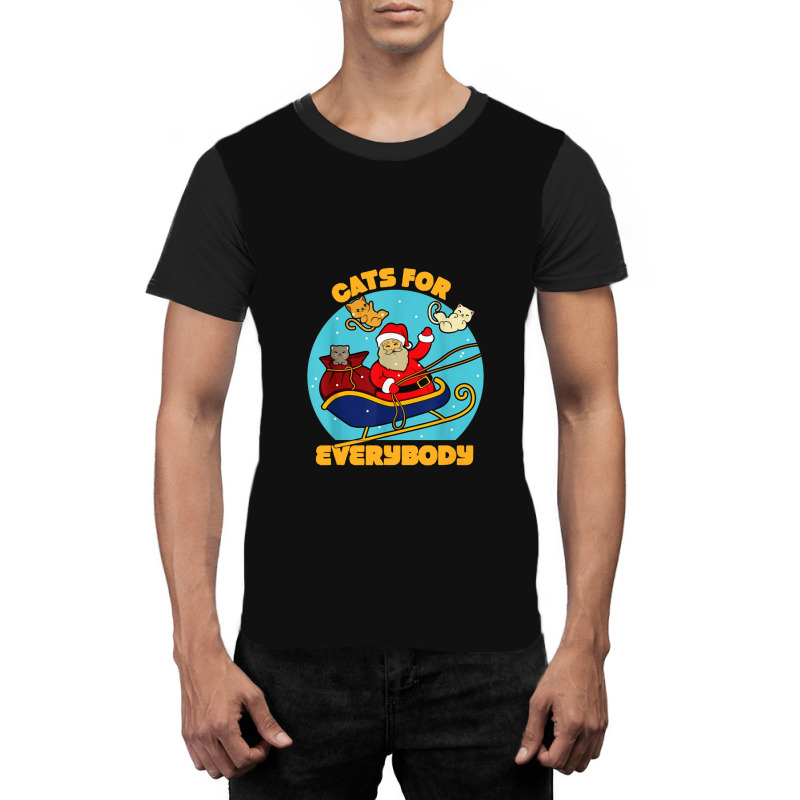 Cats For Everybody Christmas Cat Graphic T-shirt | Artistshot