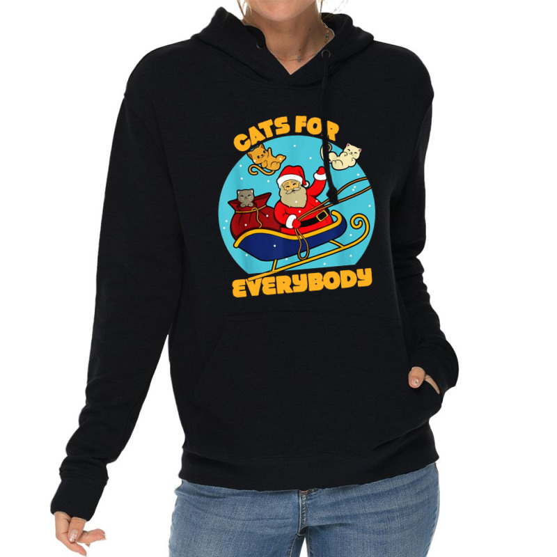 Cats For Everybody Christmas Cat Lightweight Hoodie | Artistshot