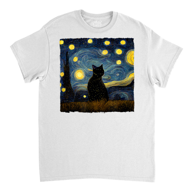 Cats Starry Night Painterly Aesthetic T Shirt Classic T-shirt by annien | Artistshot