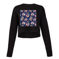 Apple Blossom On Dark Blue Cropped Sweater | Artistshot